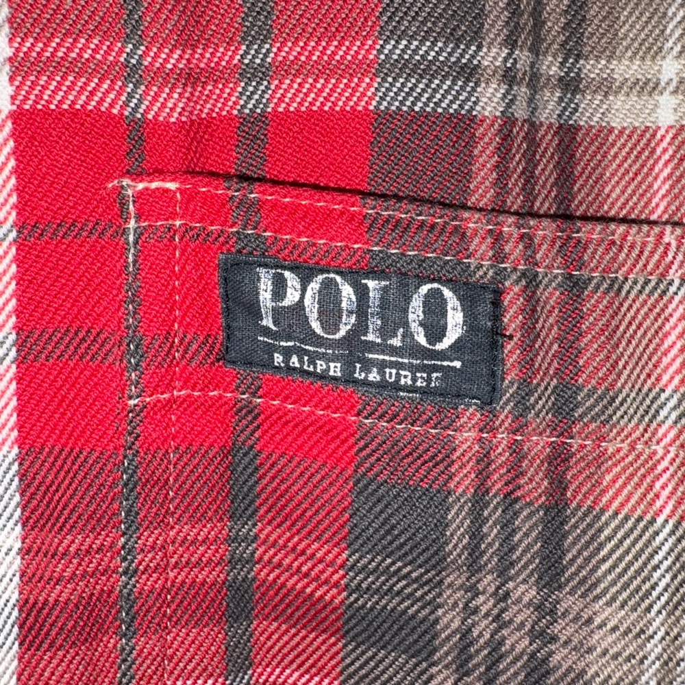 Polo by Ralph Lauren Red and Gray Plaid Shirt